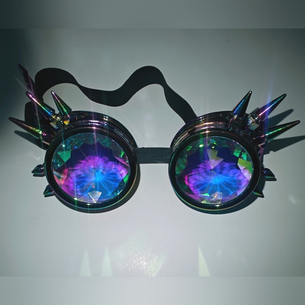 Kaleidescope style festival goggles